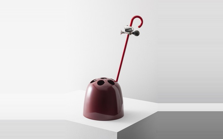 Dedalo Umbrella Stand Ruby Red Collection by Danese Artemide Accessories